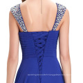 Grace Karin Wide Shoulder Straps Sequins Beaded Royal Blue Formal Long Robe de soirée en gros CL4446-4